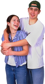 boy hugging girl